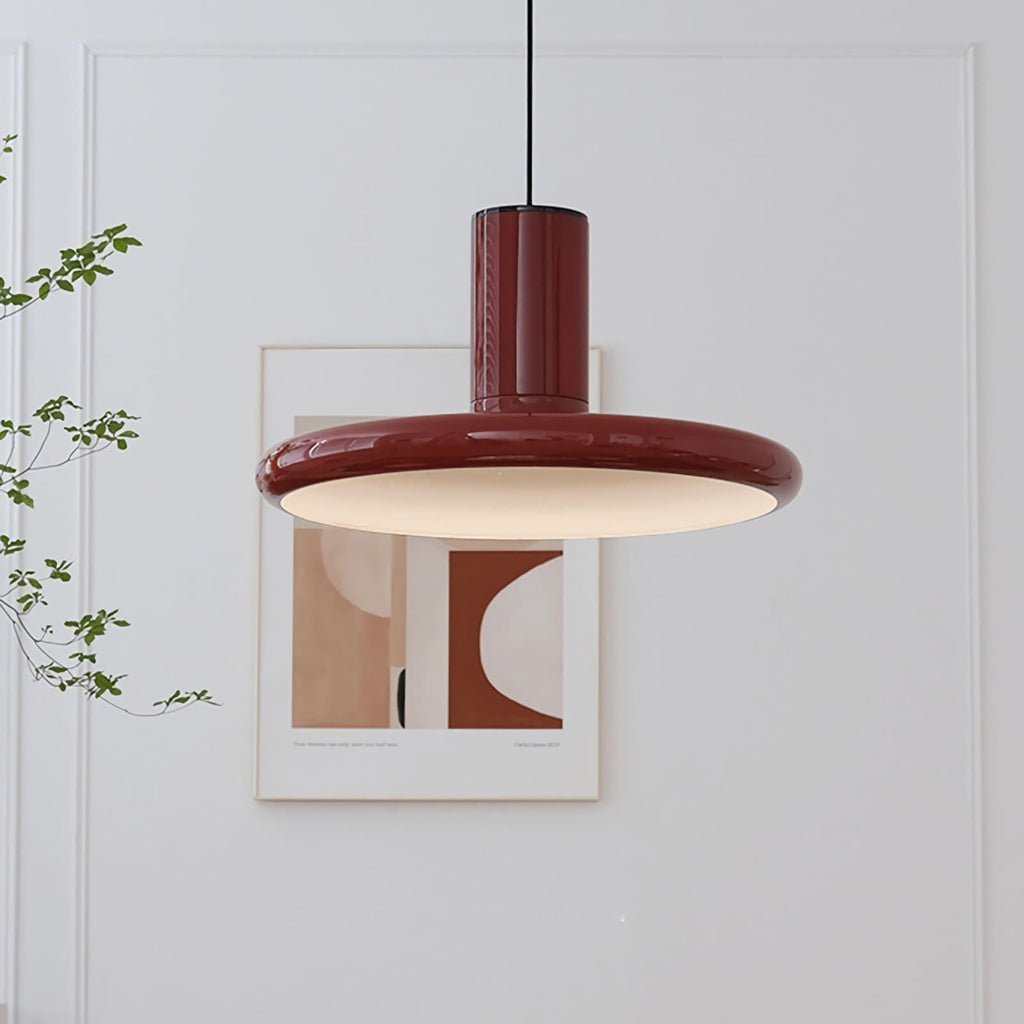 Red Frisbee Pendant Lamp