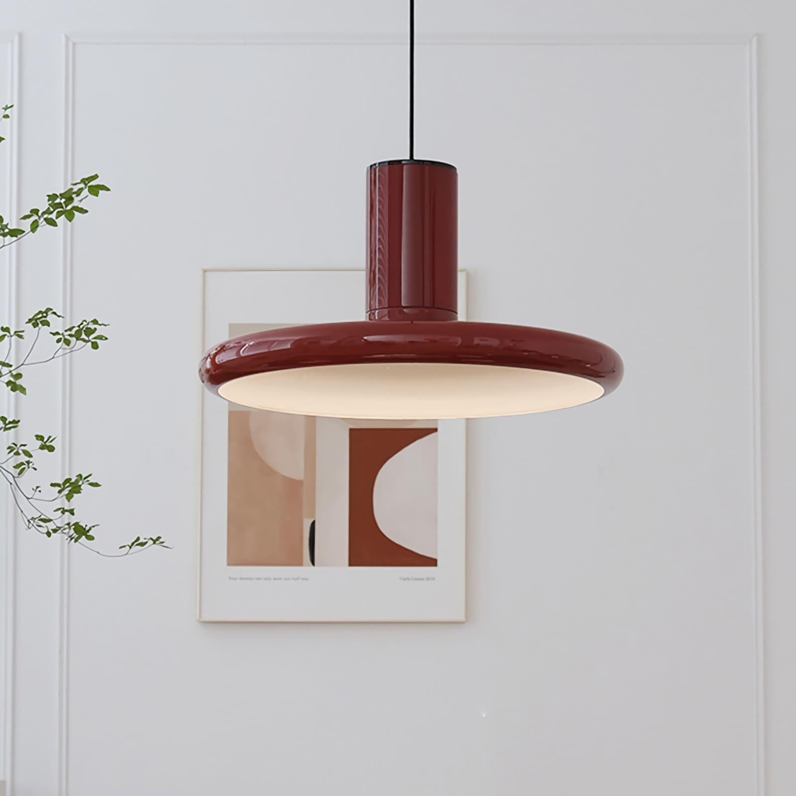Red Frisbee Pendant Lamp