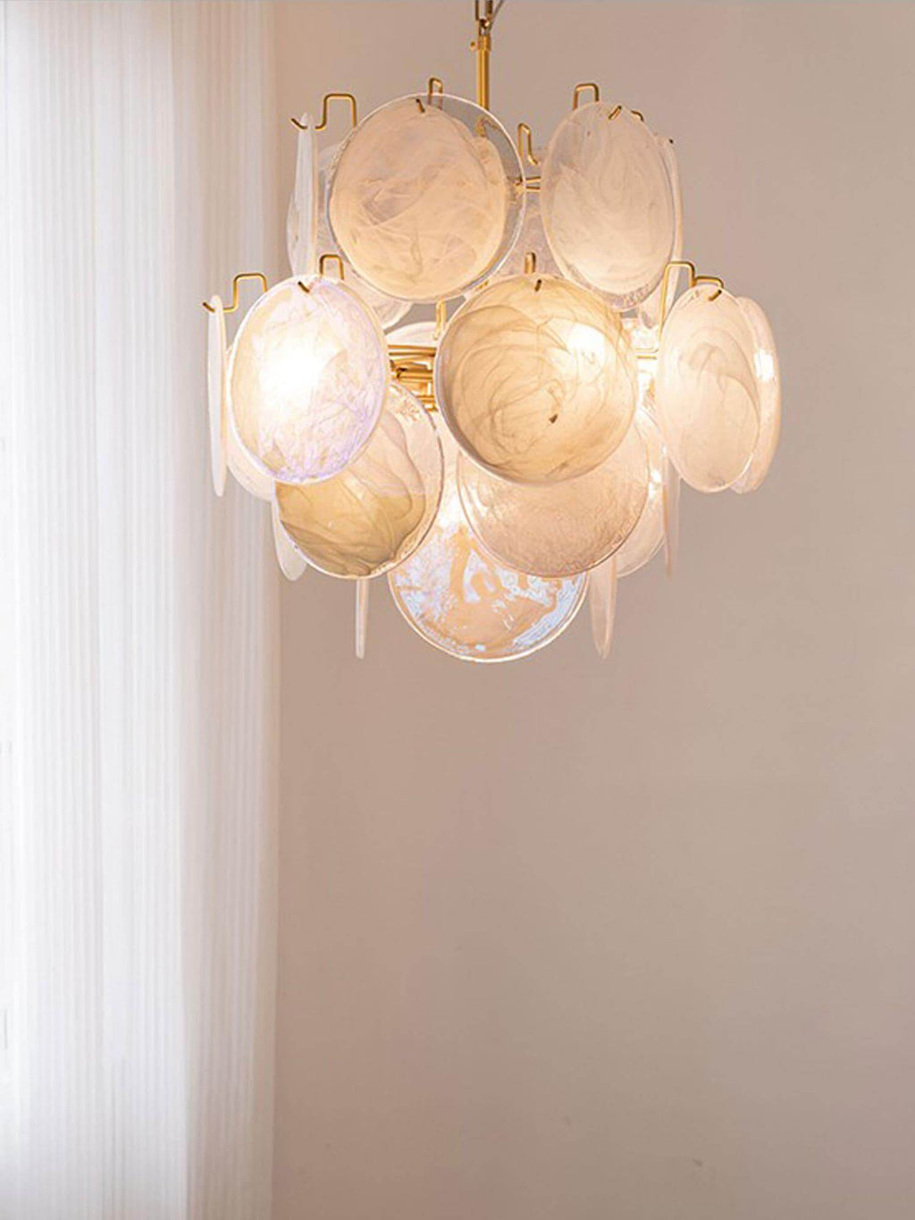 Murano Iridescent Glass Chandelier 17.7″