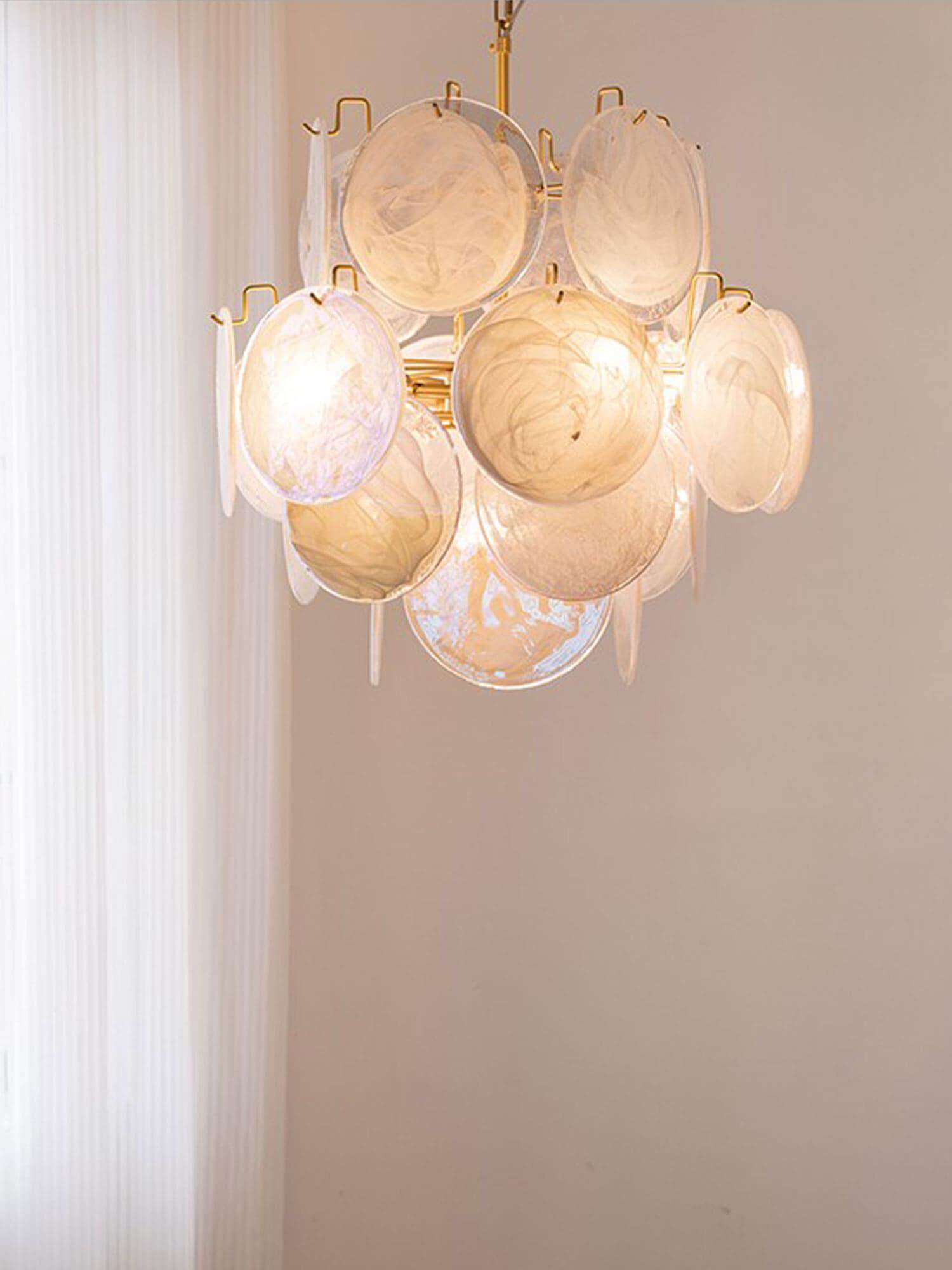 Murano Iridescent Glass Chandelier 17.7″