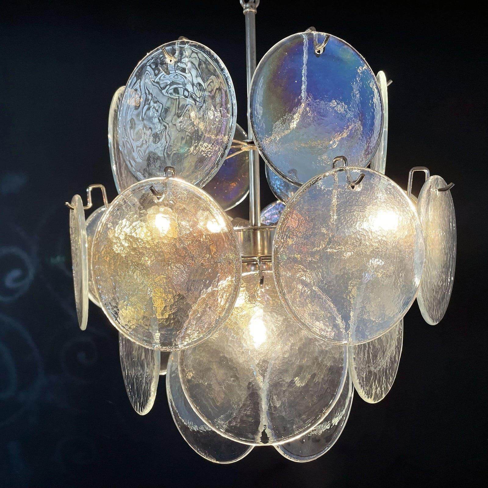 Murano Iridescent Glass Chandelier 17.7″