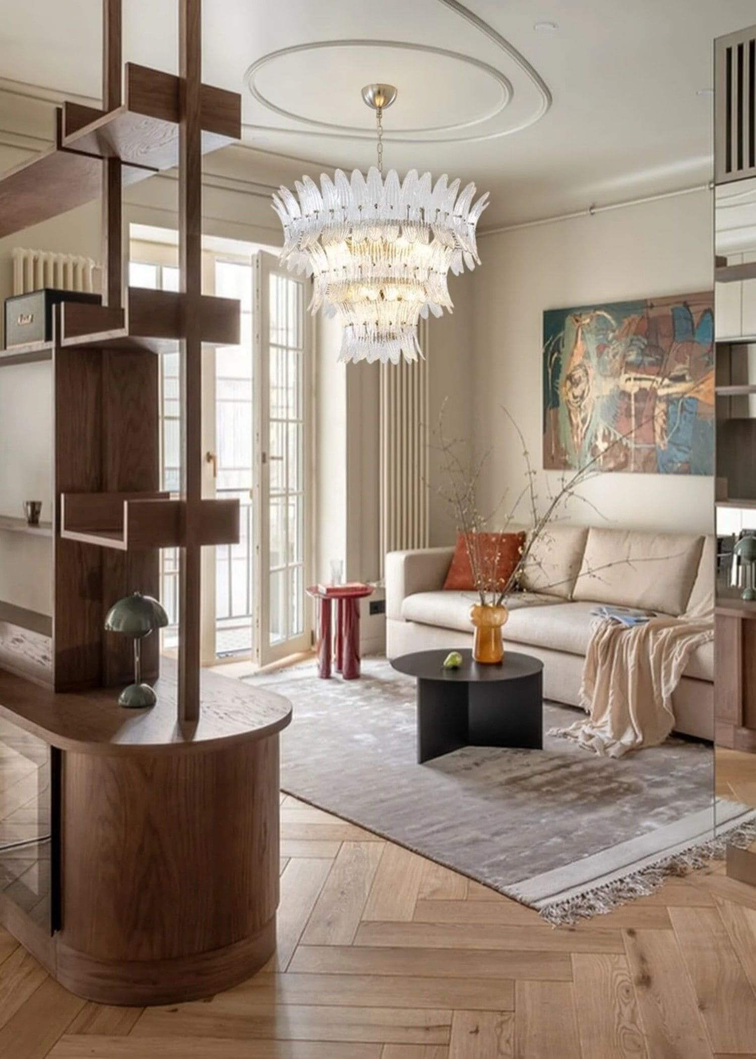 Murano Palmette Glass Chandelier