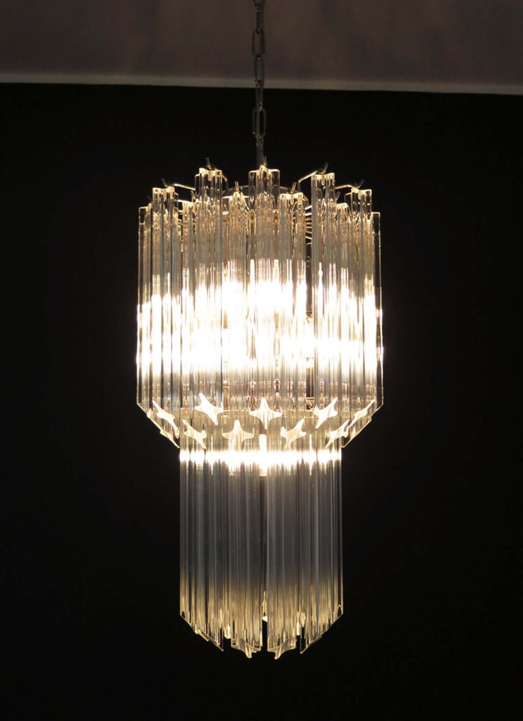 Murano Prisms Long Chandelier 12"