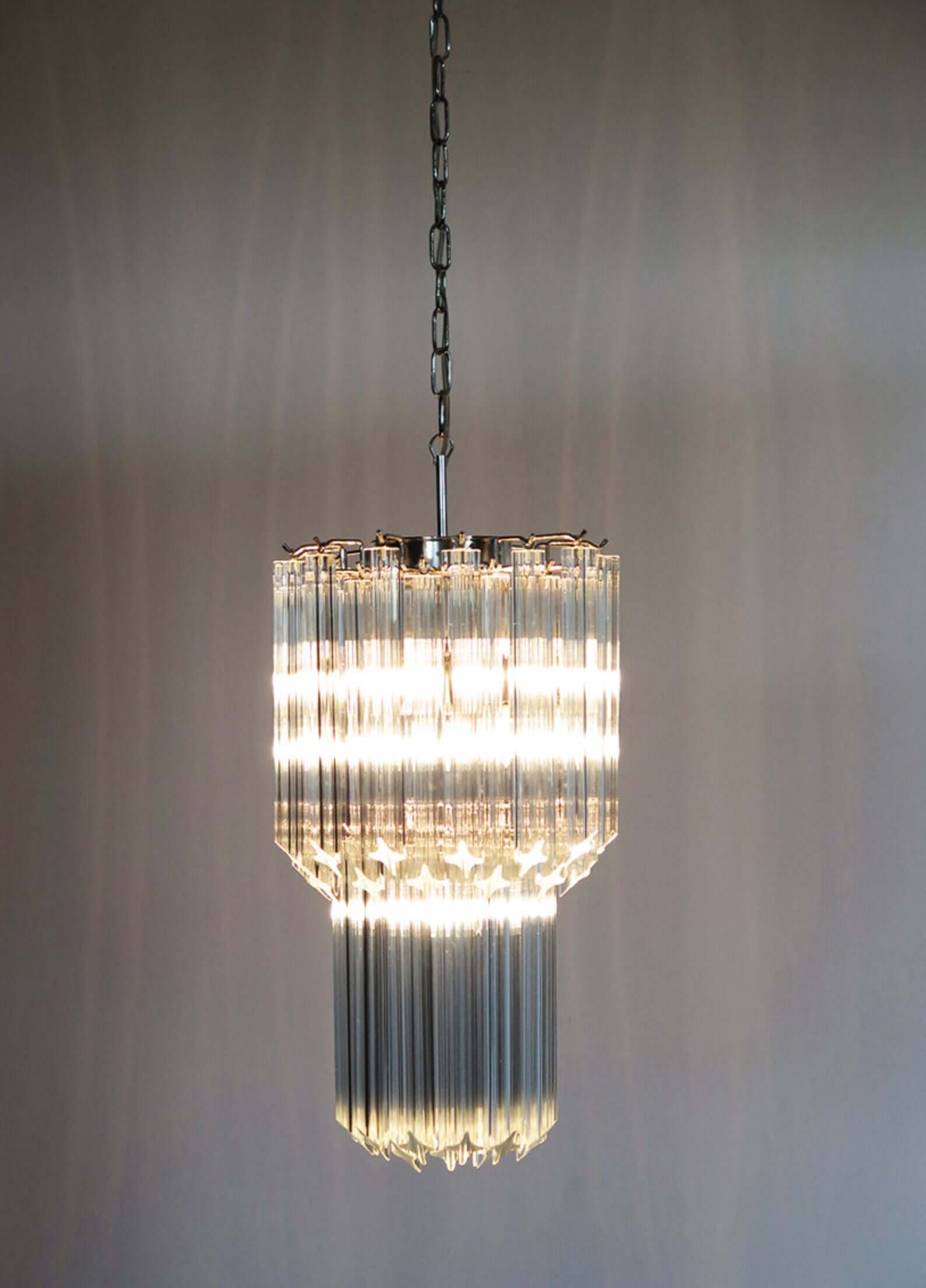 Murano Prisms Long Chandelier 12"