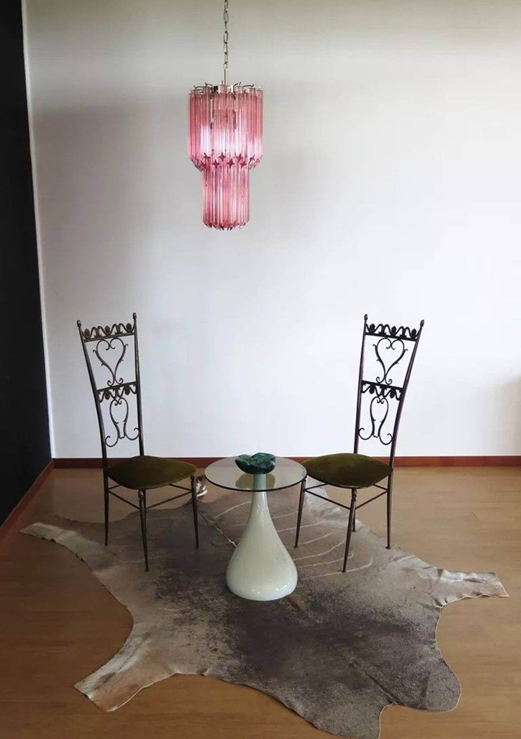 Murano Prisms Long Chandelier 12"