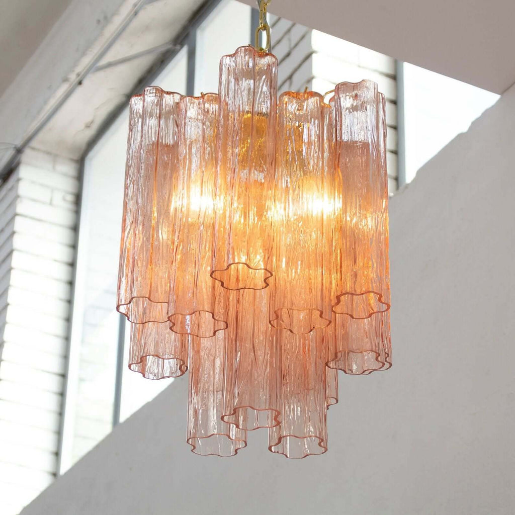Murano Tubes Chandelier 19"