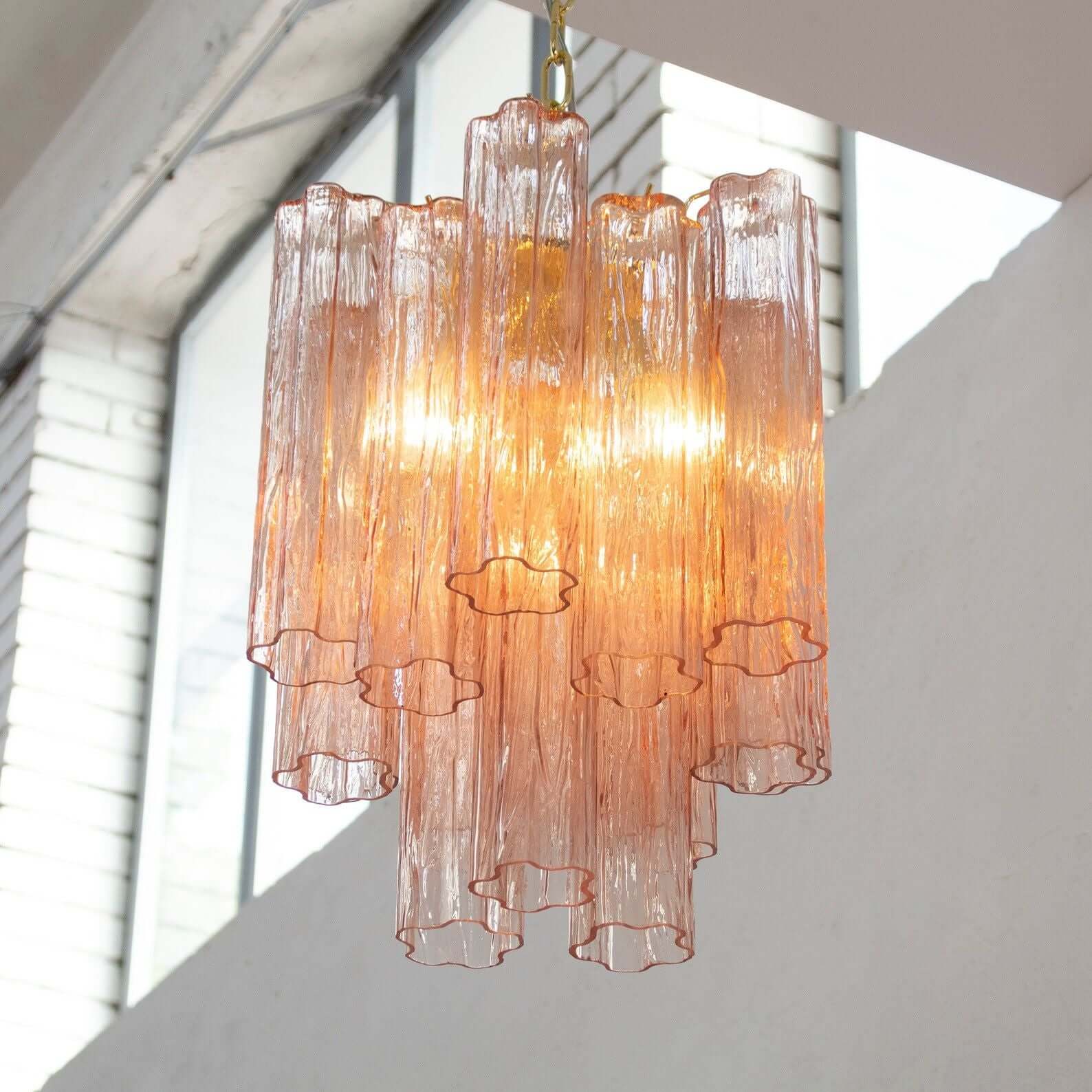 Murano Tubes Chandelier 19"