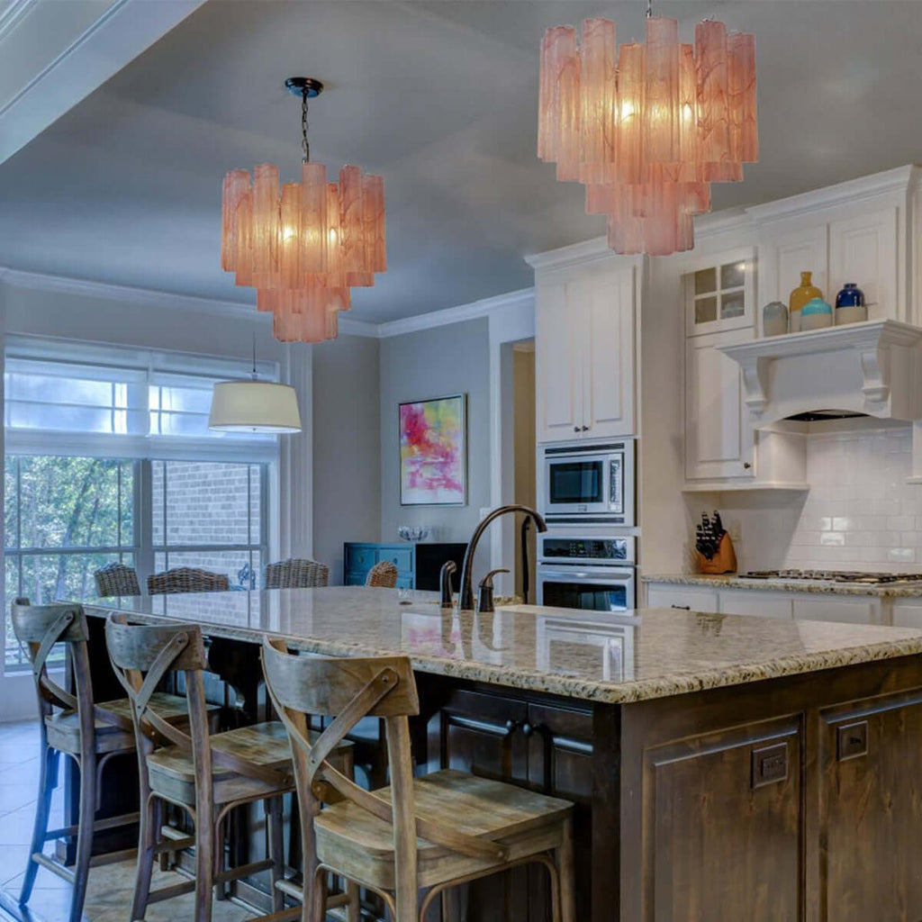 Murano Tubes Chandelier 20"