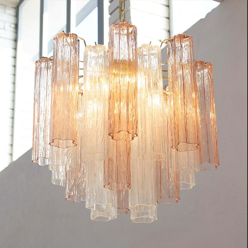 Murano Tubes Chandelier 20"