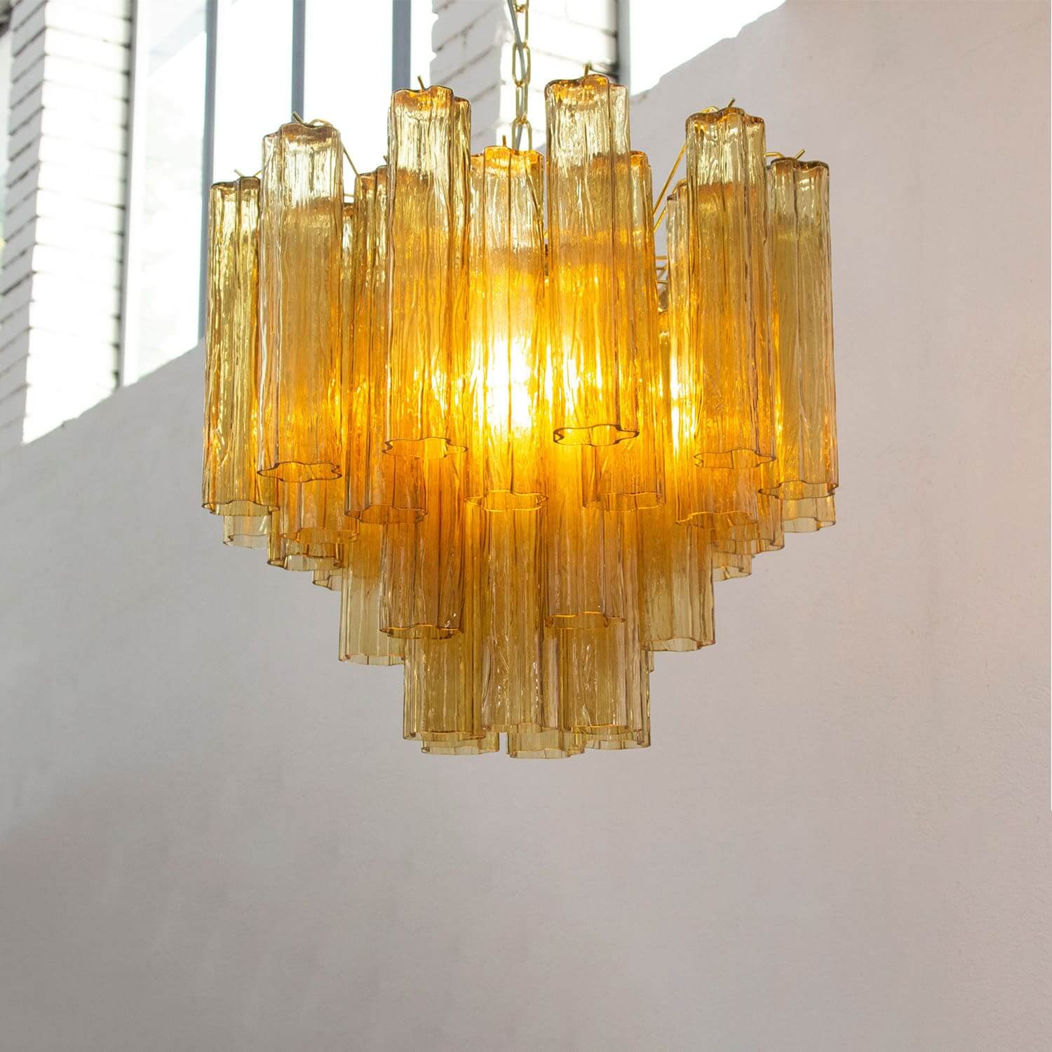 Murano Tubes Chandelier 23"