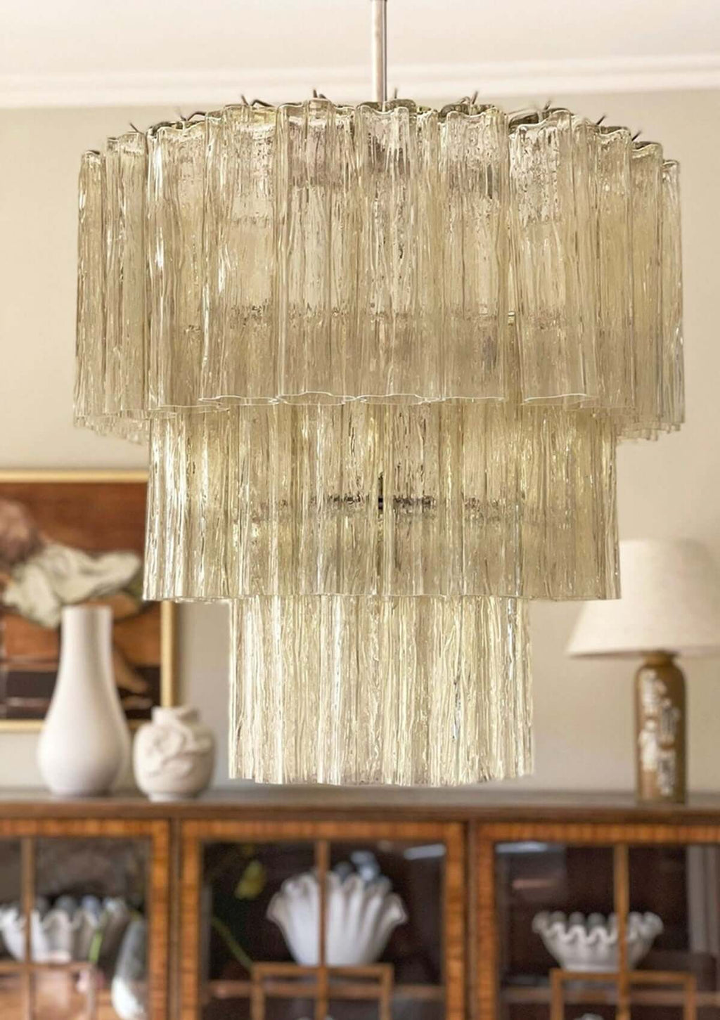 Murano Tubes Chandelier 25"