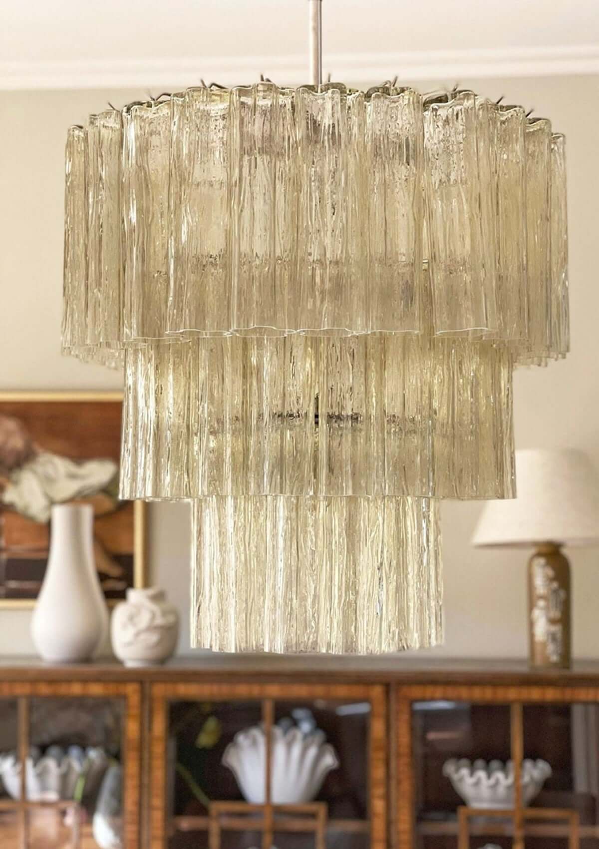 Murano Tubes Chandelier 25"