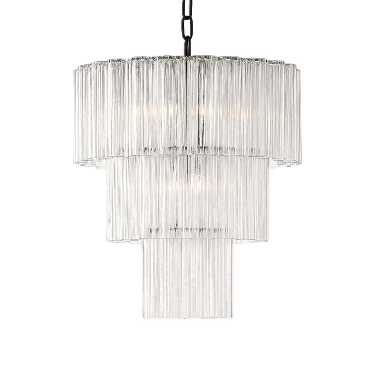 Murano Tubes Chandelier 25"