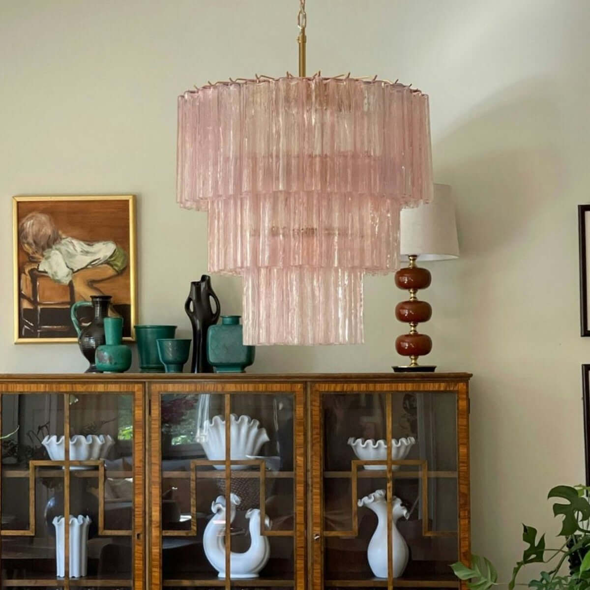 Murano Tubes Chandelier 25"