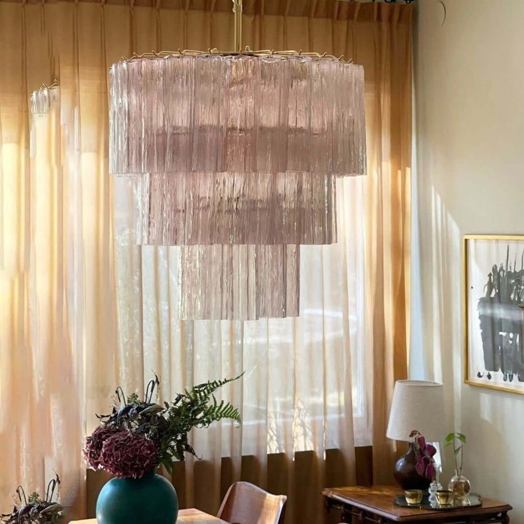 Murano Tubes Chandelier 25"