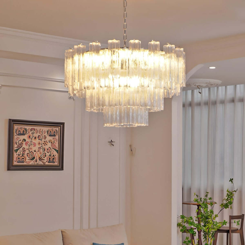 Murano Tubes Chandelier 32"