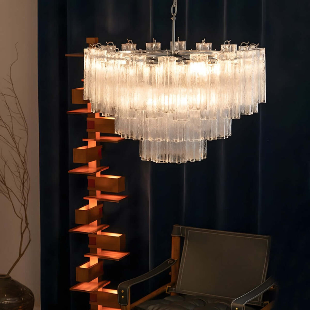Murano Tubes Chandelier 32"