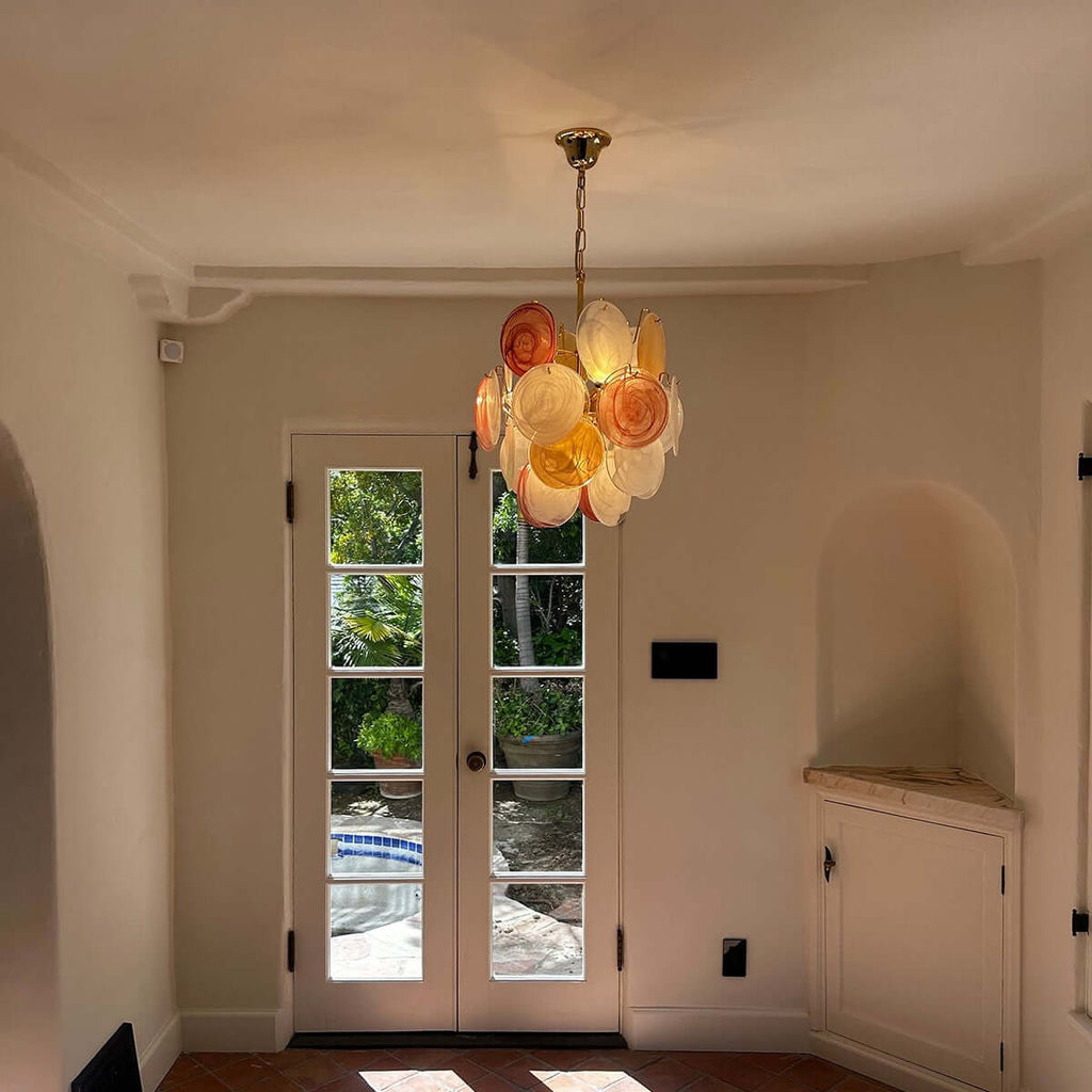 Murano Iridescent Glass Chandelier 17.7″
