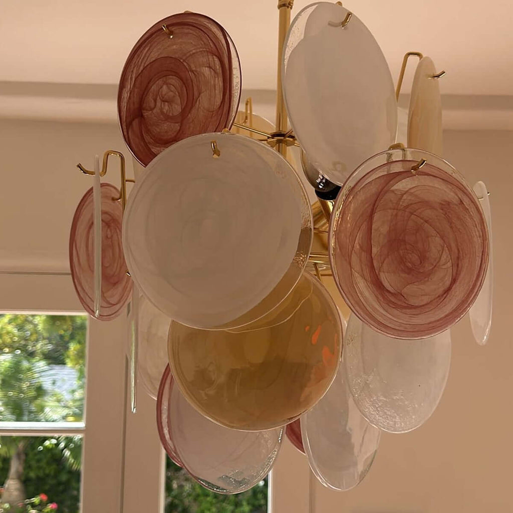Murano Iridescent Glass Chandelier 17.7″