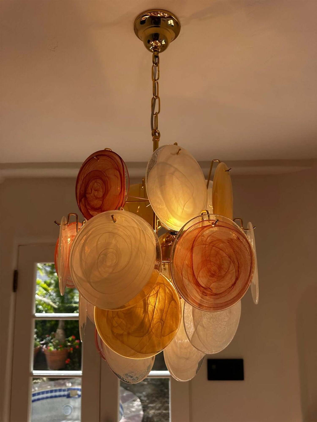Murano Iridescent Glass Chandelier 17.7″