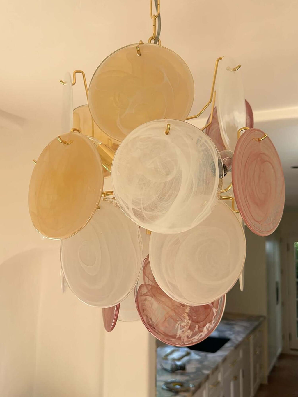 Murano Iridescent Glass Chandelier 17.7″