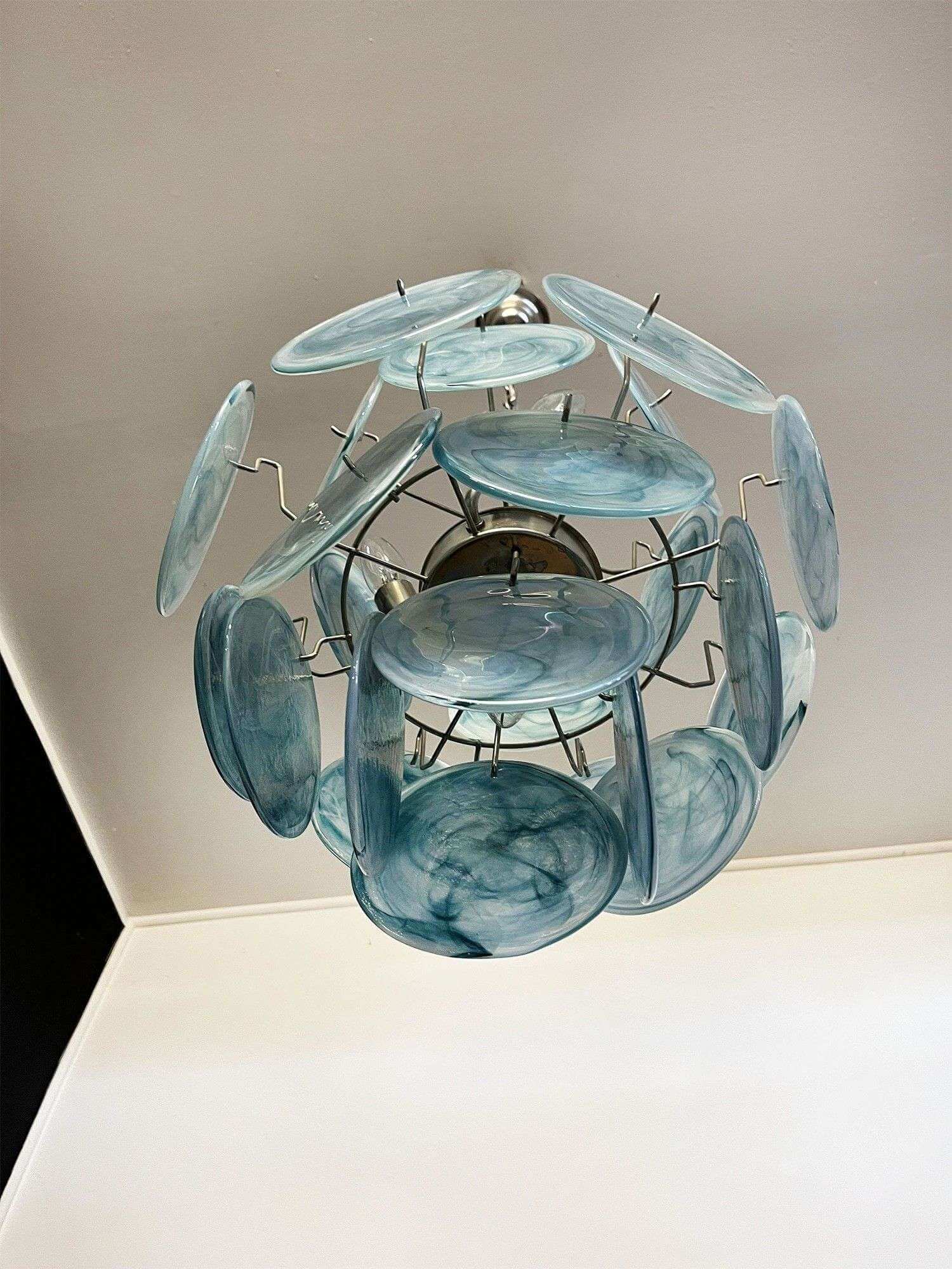 Murano Iridescent Glass Chandelier 17.7″