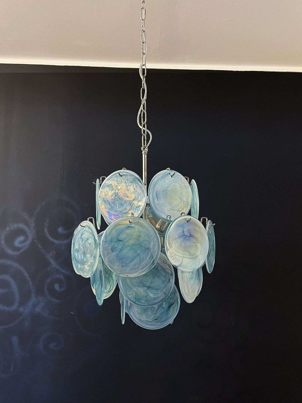 Murano Iridescent Glass Chandelier 17.7″