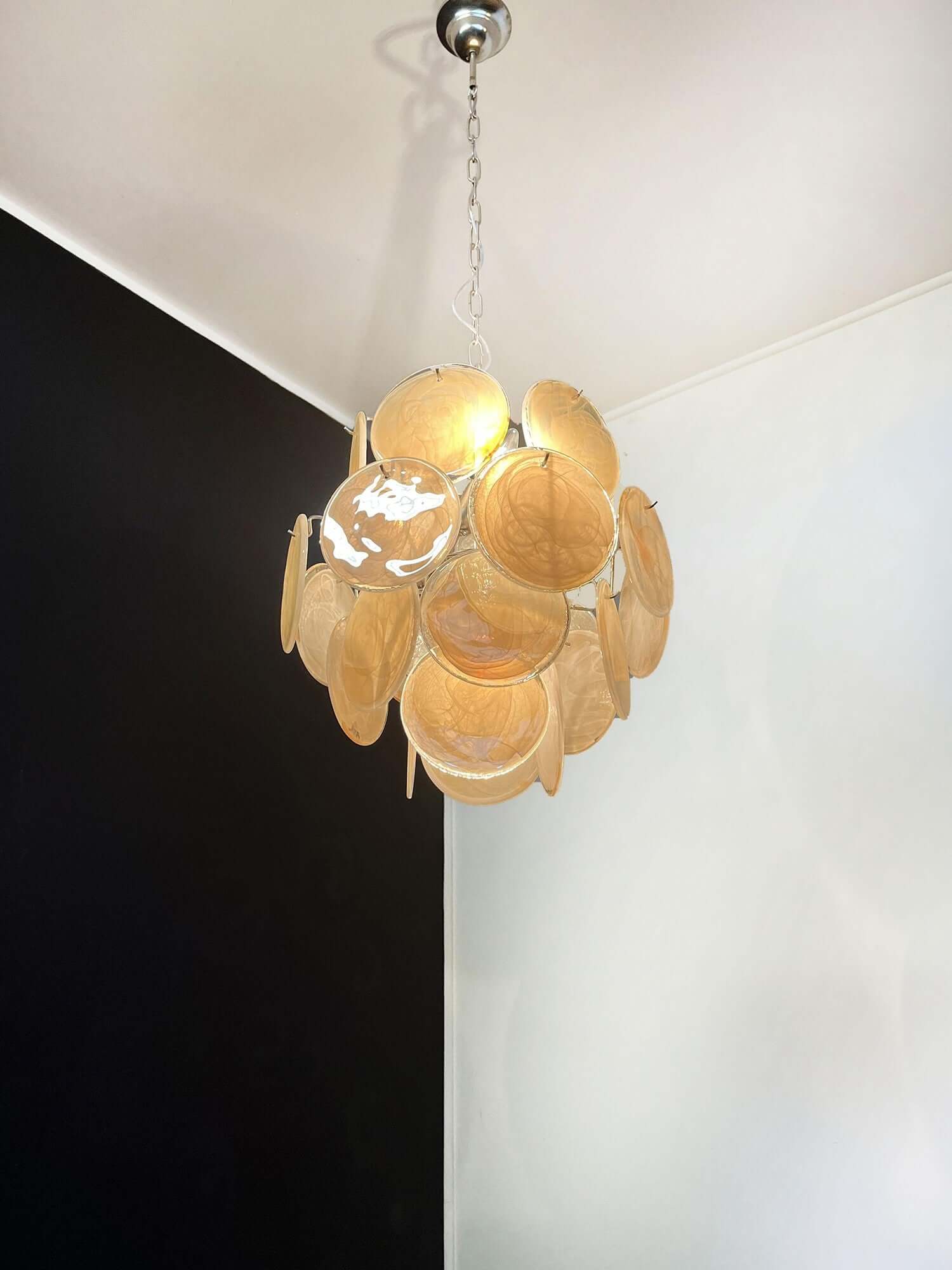 Murano Iridescent Glass Chandelier 17.7″