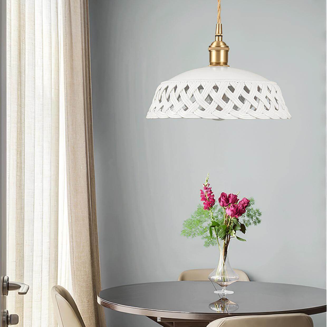 Openwork Ceramic Pendant Lamp