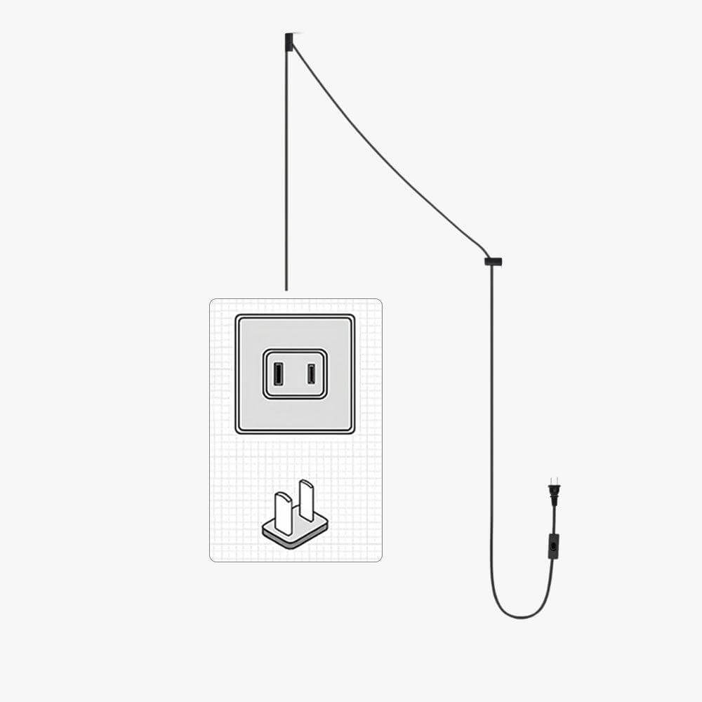Plug-In Cord with Switch for Pendant Lights (5M / 196")