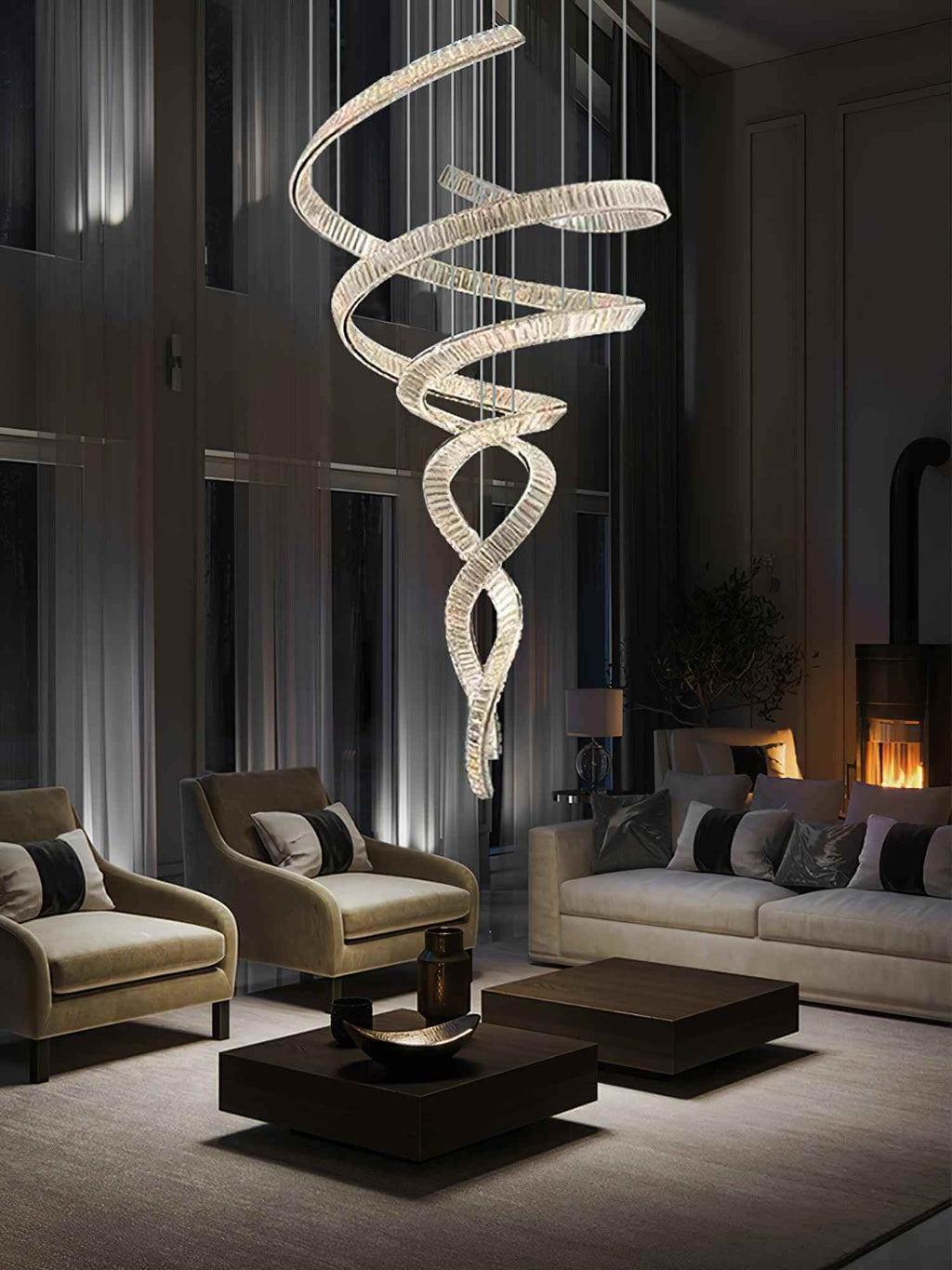 Spiral Crystal Chandelier