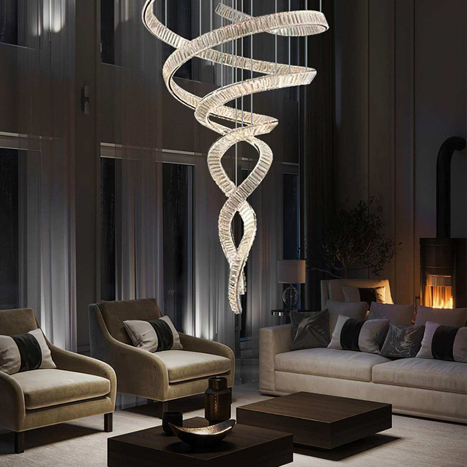 Spiral Crystal Chandelier
