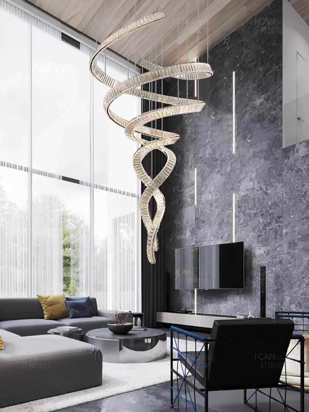 Spiral Crystal Chandelier