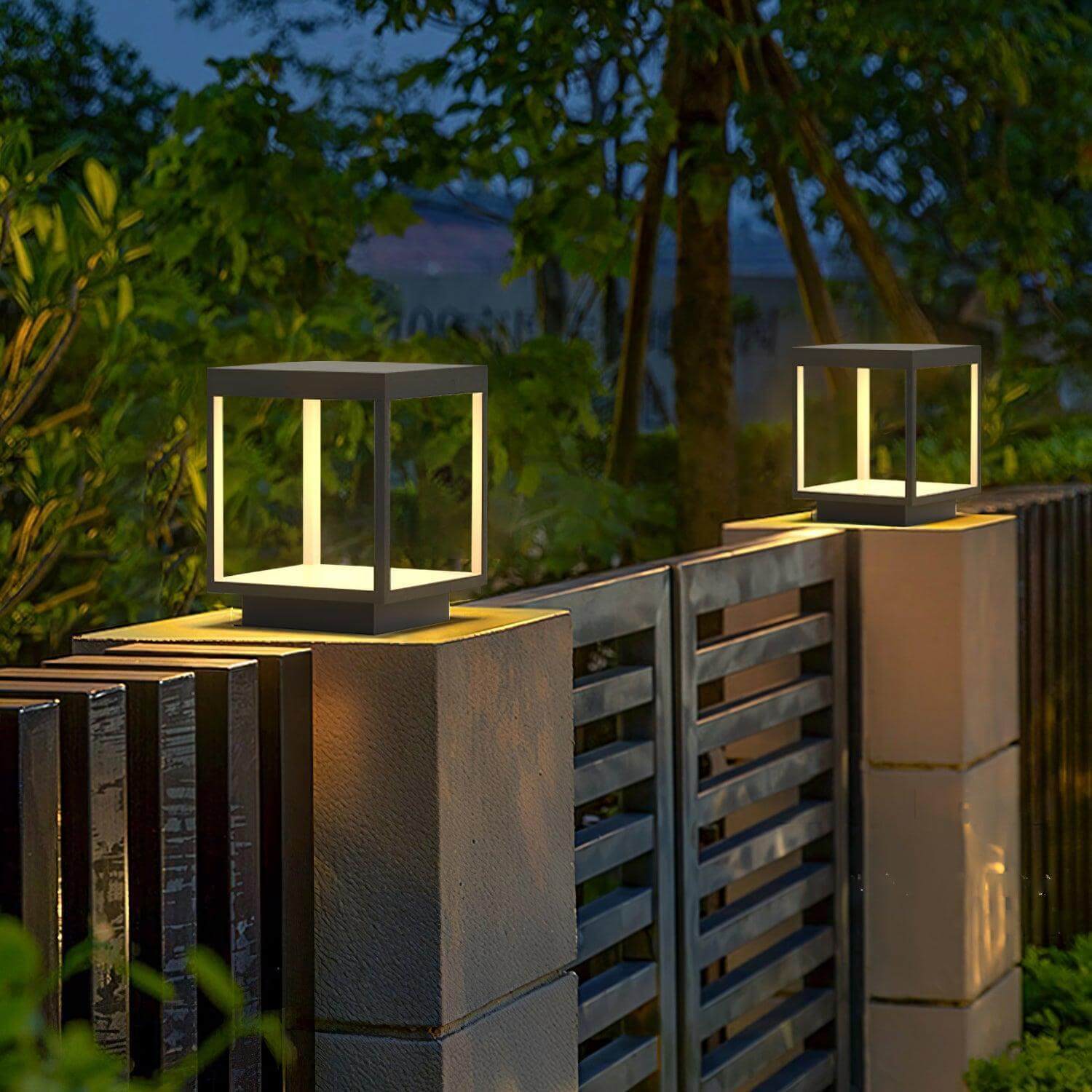 Square Fence Post Garden Light