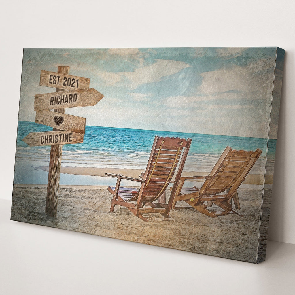 Beach Couple Names Sign
