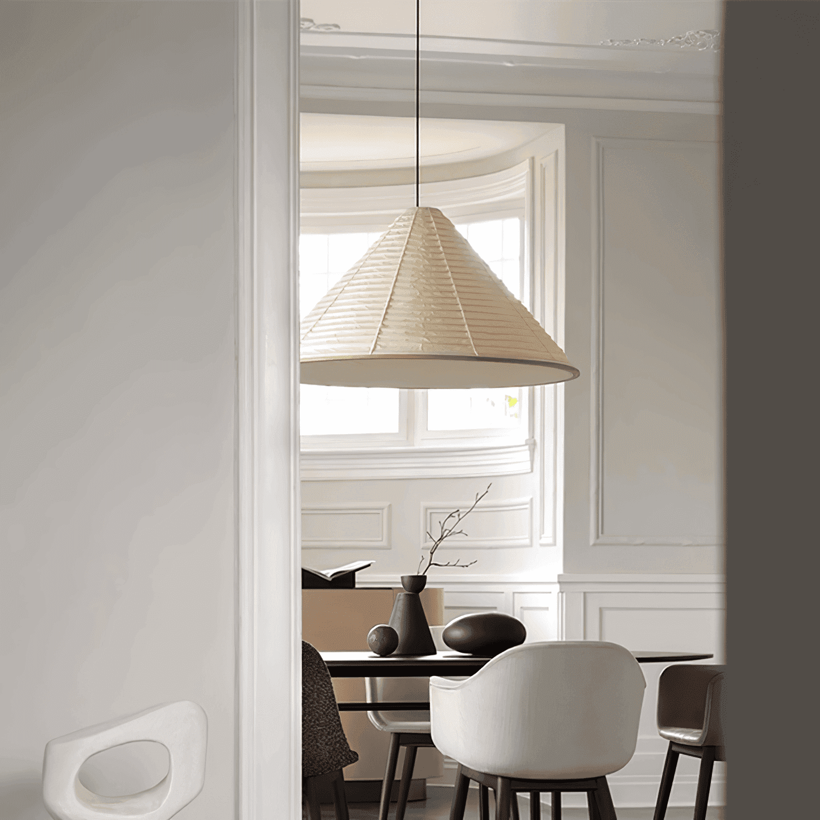 Washi Paper Hat Pendant Lamp