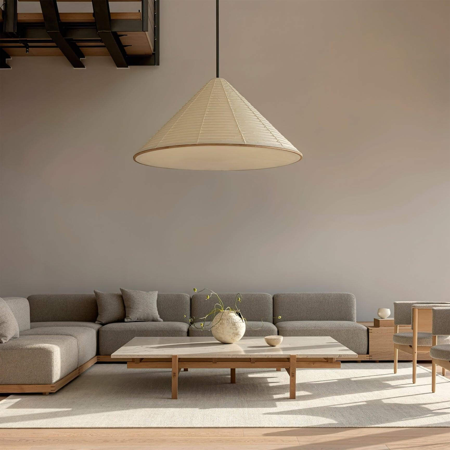 Washi Paper Hat Pendant Lamp