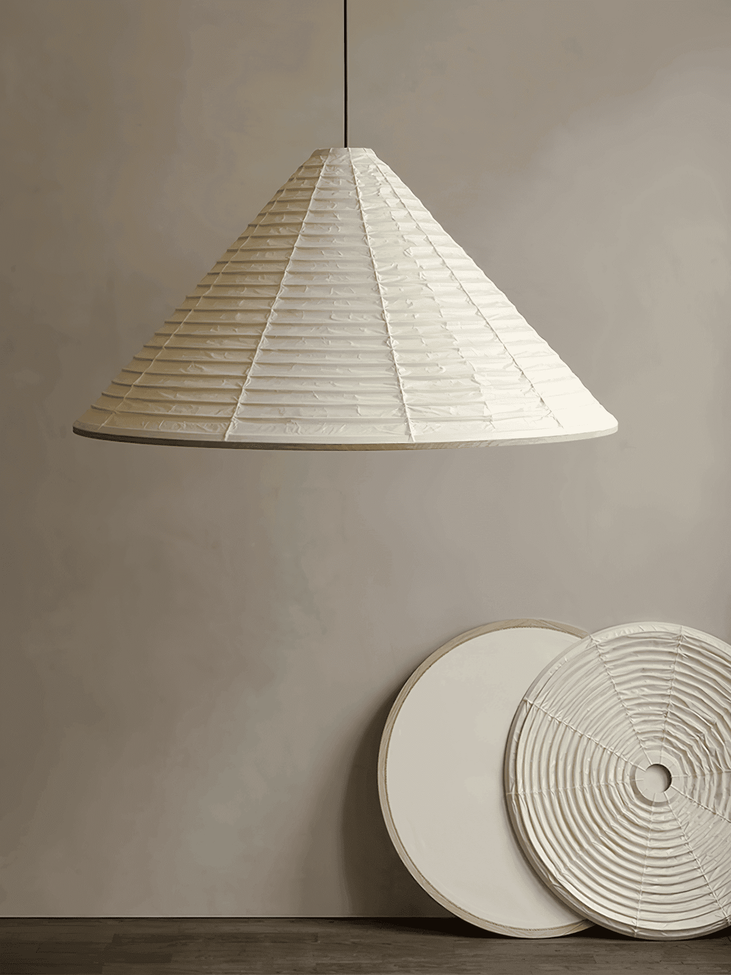 Washi Paper Hat Pendant Lamp