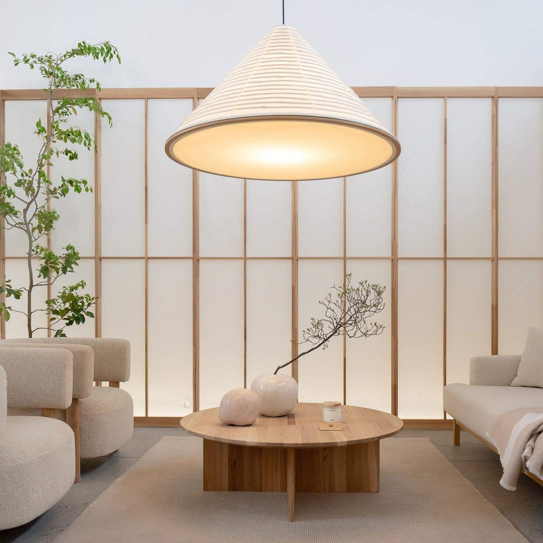Washi Paper Hat Pendant Lamp