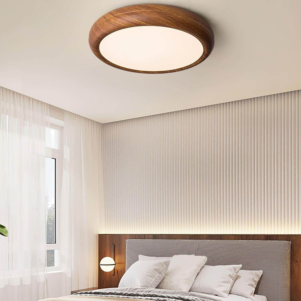 Wood Grain Round Ceiling Lamp