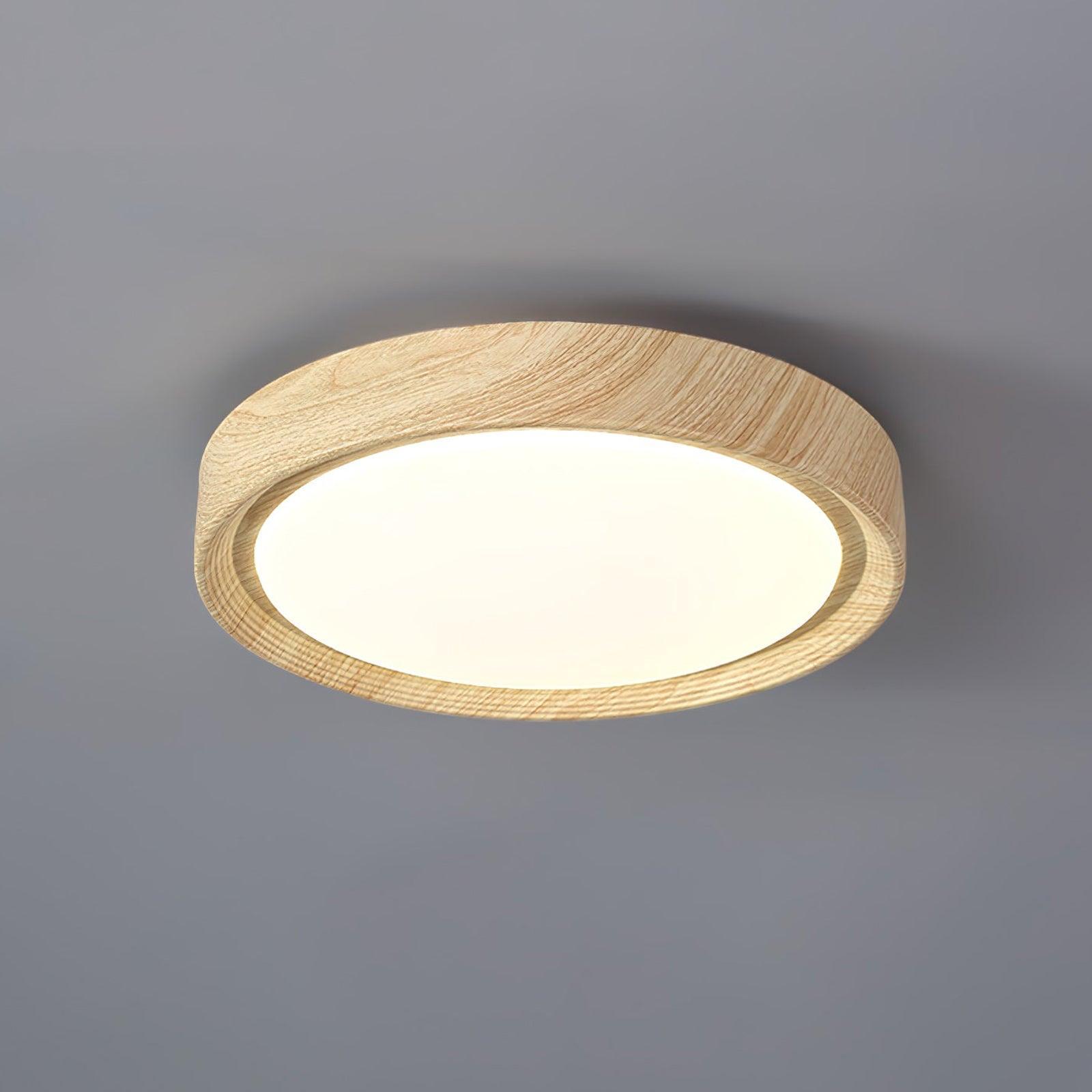 Wood Grain Round Ceiling Lamp