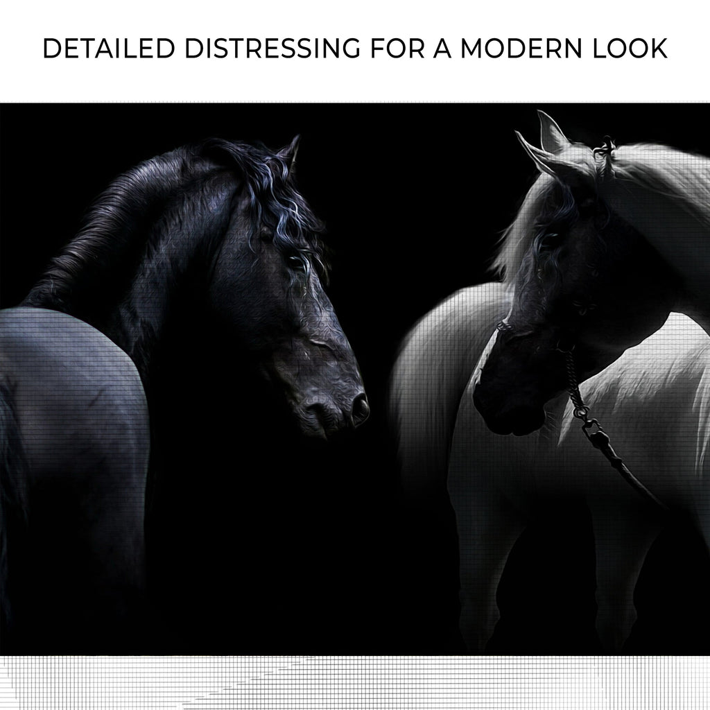 Monochromatic Horses Canvas Wall Art