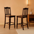 Chelsea Counter Height Barstools Slat Back Mahogany 2 Pack