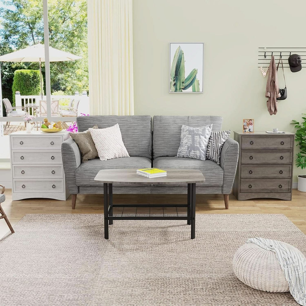 Gray 4 Drawer Dresser With ModernArchitectural Storage