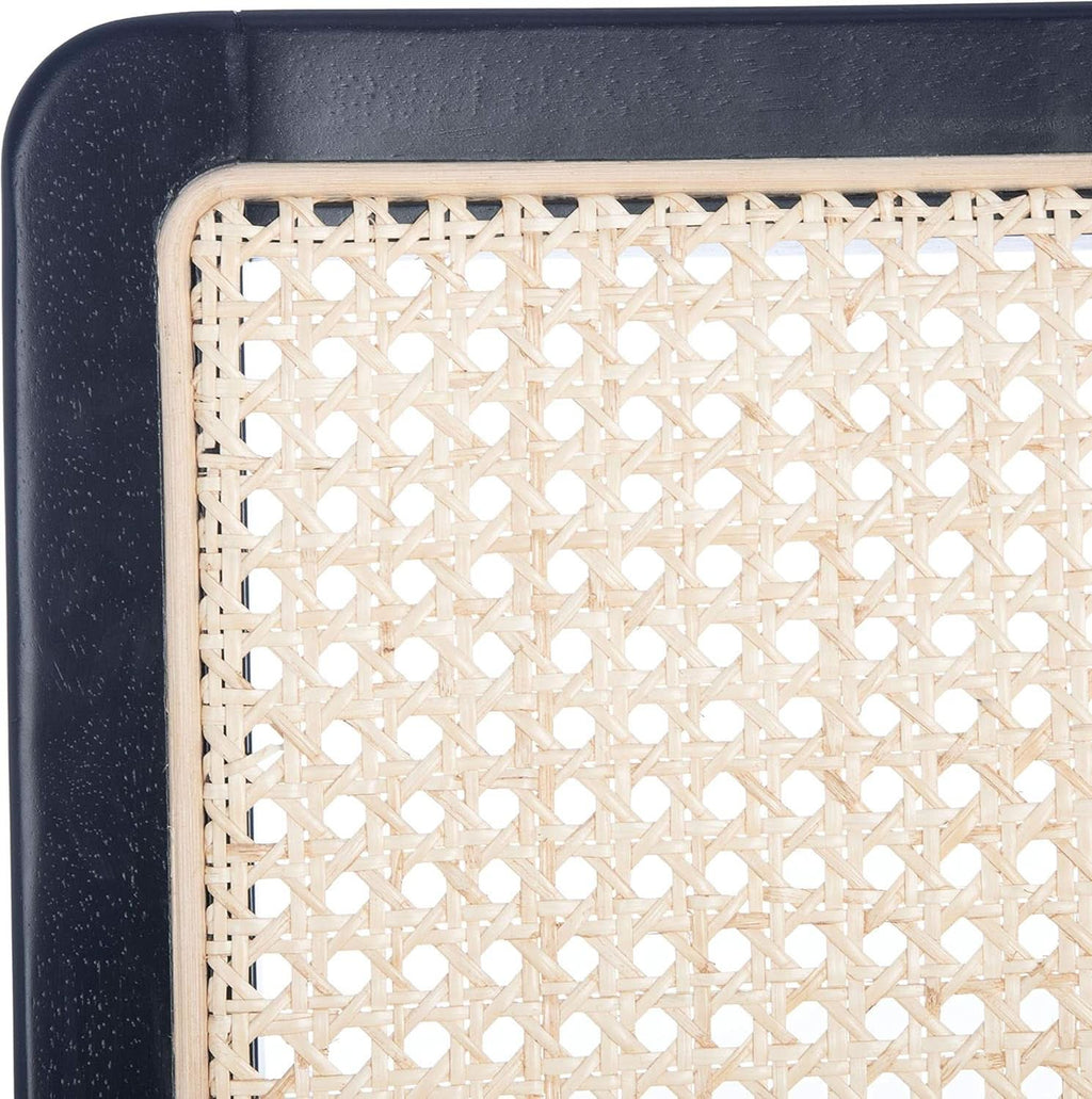 Dining Chairs Set Of 2 Black Natural Rattan Back For Dining Room