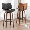 26 Inch Black Bar Stools Set Of 2 Mid Century Modern Counter Height For Kitchen Island Dining Room Cafe