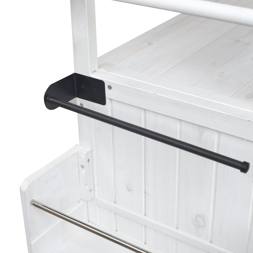 Foldable Outdoor Kitchen Island Patio Cart with Storage