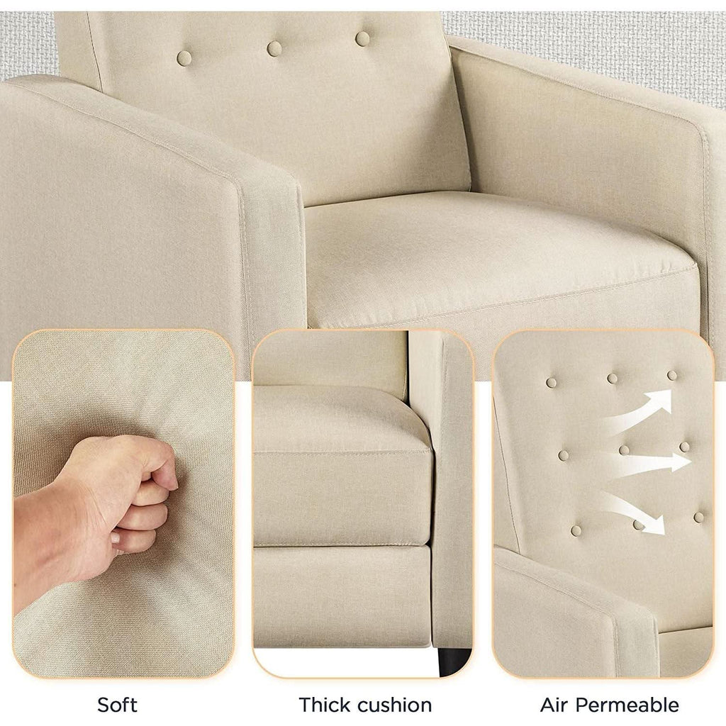 Fabric Recliner Chair Mid Century Modern With Durable Polyester Upholstery
