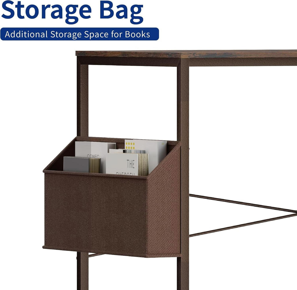32 Inch Computer Desk For Small Spaces With Storage And Headphone Hook