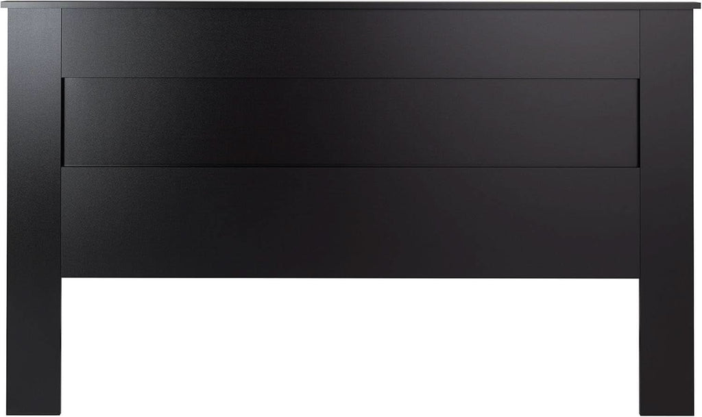 Stylish Black Wood Panel Headboard for King Beds